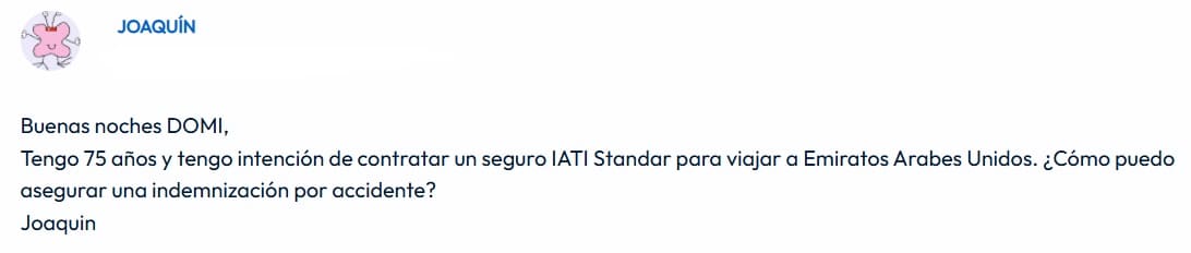 Duda seguro de viaje mayores de 75 años