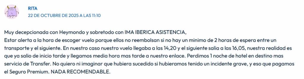 Heymondo opinión de lector de Los Viajes de Domi