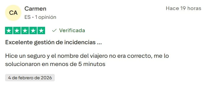 Opinión real Heymondo positivas en Trustpilot