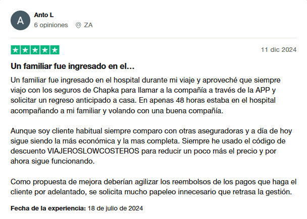 Opiniones Chapka seguros positivas Opiniones Chapka seguros positivas