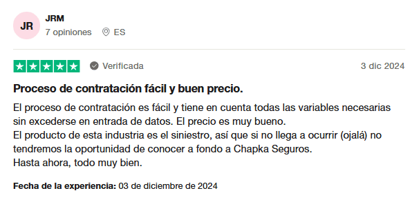 Opiniones Chapka seguros positivas Opiniones Chapka seguros positivas