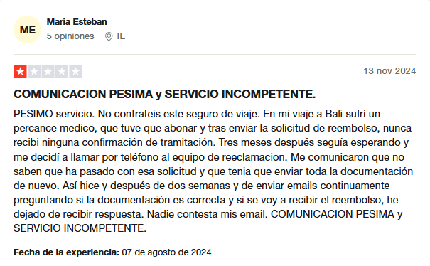 Opiniones seguros de viaje AXA negativas Opiniones seguros de viaje AXA negativas