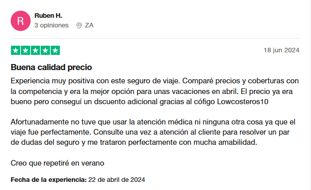 Seguros de viaje AXA, opiniones positivas Seguros de viaje AXA, opiniones positivas