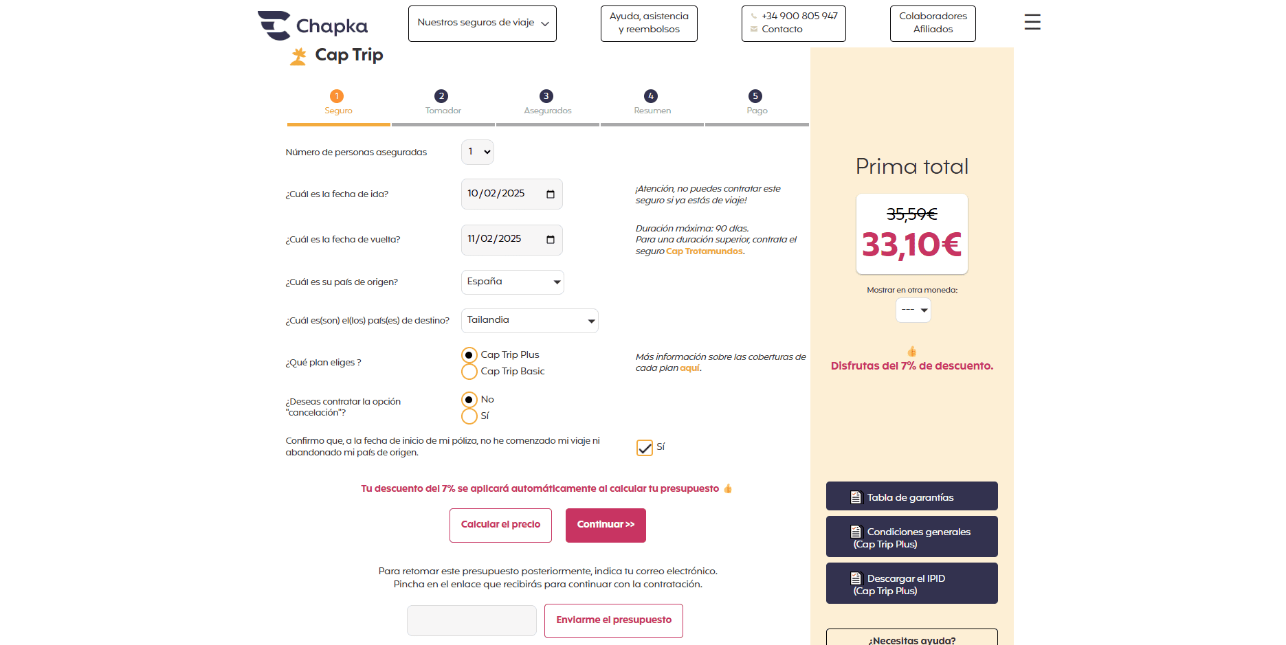 Descuento seguros de viaje Chapka. Mayores descuentos seguros de viaje