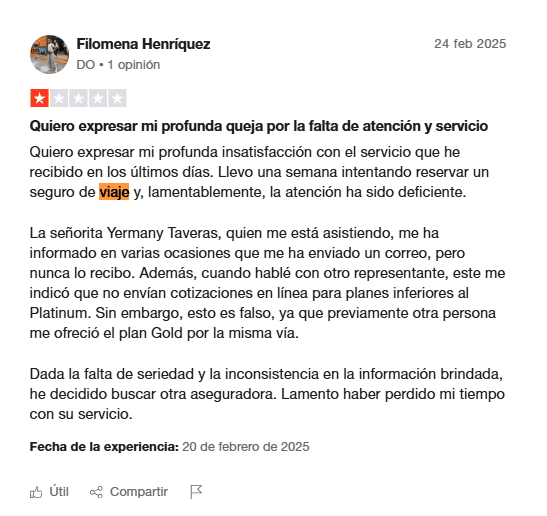 Opinión negativa seguros de viaje Mapfre Opinión negativa seguros de viaje Mapfre