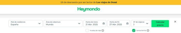 Descuento 20% Heymondo para familias
