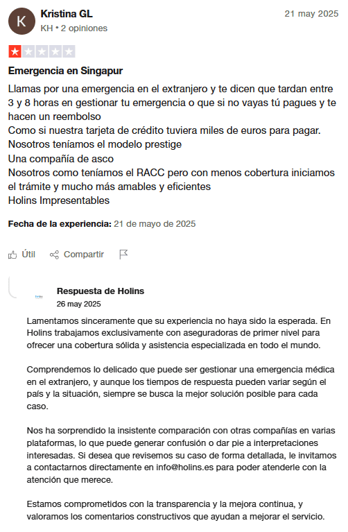 Holins seguros opiniones negativas Holins seguros opiniones negativas