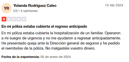 Holins seguros de viaje opiniones negativas