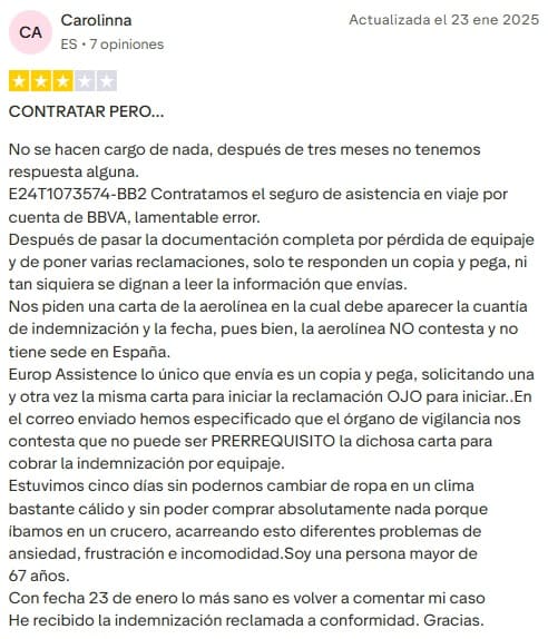 Opiniones Europ Assistance positivas Opiniones Europ Assistance positivas